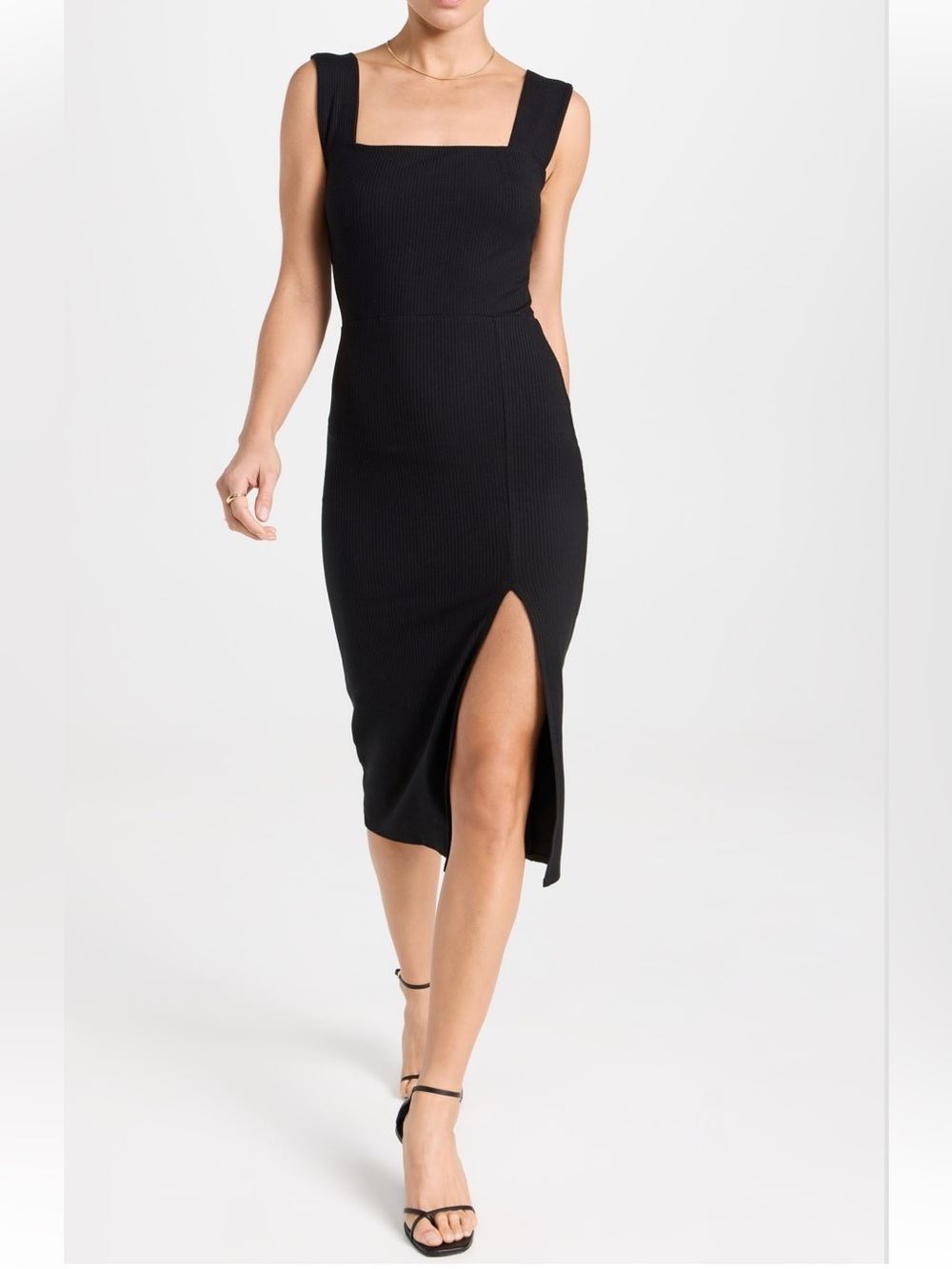 Reformation Cassi Knit Ribbed Midi Dress Size: M